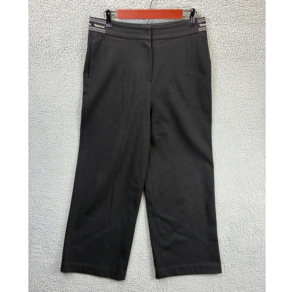 Vivienne Westwood Orb Logo Trousers Pants Womens 30 Black Tailored Luxury Punk